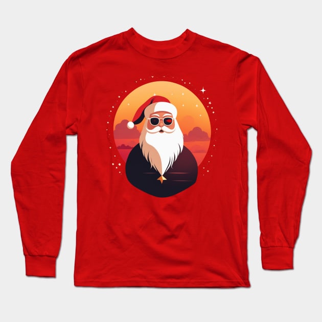 Sunset papa noel new year 2024 Long Sleeve T-Shirt by abdellahyousra